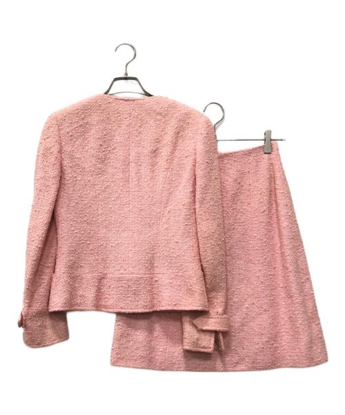 CHANEL（シャネル）CHANEL (シャネル) COCOマークロゴツイードセットアップ ピンク サイズ:36の古着・服飾アイテム