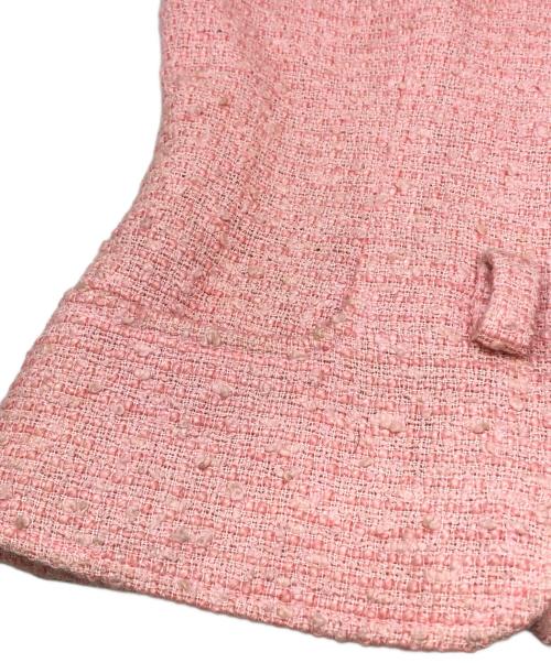 CHANEL（シャネル）CHANEL (シャネル) COCOマークロゴツイードセットアップ ピンク サイズ:36の古着・服飾アイテム
