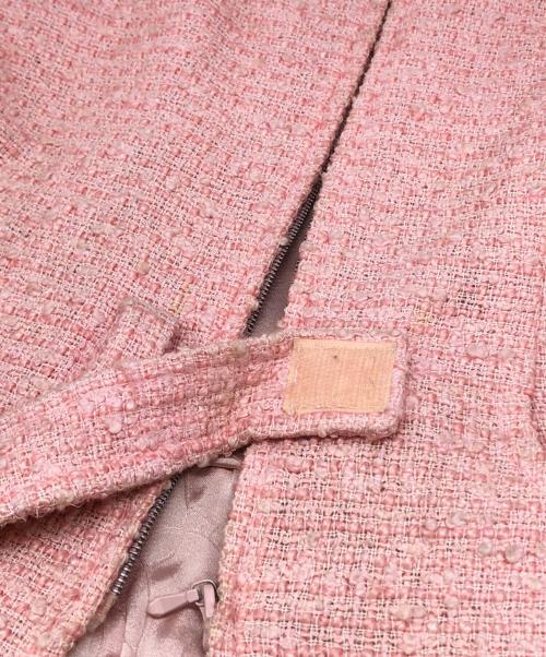 CHANEL（シャネル）CHANEL (シャネル) COCOマークロゴツイードセットアップ ピンク サイズ:36の古着・服飾アイテム