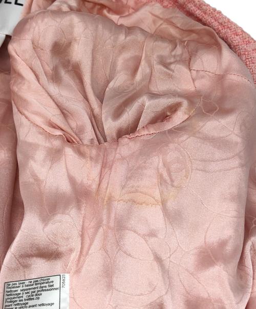 CHANEL（シャネル）CHANEL (シャネル) COCOマークロゴツイードセットアップ ピンク サイズ:36の古着・服飾アイテム