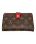 LOUIS VUITTON (ルイ ヴィトン) 2つ折り財布 ブラウン×レッド サイズ:下記参照：12000円
