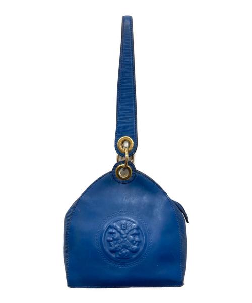 FENDI（フェンディ）FENDI (フェンディ) ギリシャモチーフ レザーワンショルダーバッグ ブルー サイズ:下記参照の古着・服飾アイテム