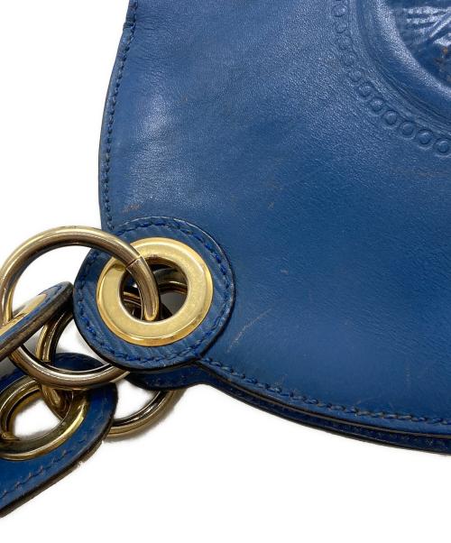 FENDI（フェンディ）FENDI (フェンディ) ギリシャモチーフ レザーワンショルダーバッグ ブルー サイズ:下記参照の古着・服飾アイテム