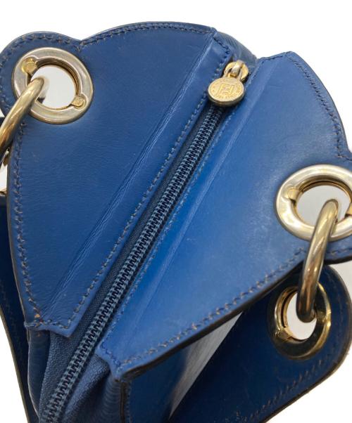 FENDI（フェンディ）FENDI (フェンディ) ギリシャモチーフ レザーワンショルダーバッグ ブルー サイズ:下記参照の古着・服飾アイテム