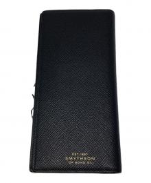 SMYTHSON（スマイソン）の古着「Panama Slim Coat Wallet With Coin Purse」｜ブラック