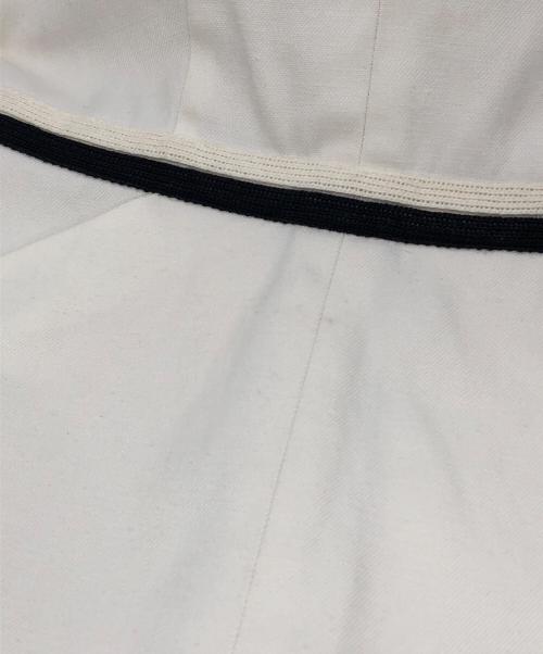 CHANEL（シャネル）CHANEL (シャネル) パイピングキャンバスノースリーブワンピース ホワイト×グレー サイズ:34の古着・服飾アイテム