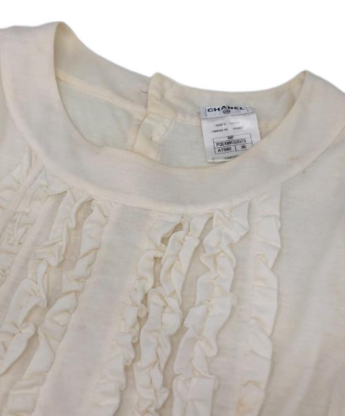 CHANEL（シャネル）CHANEL (シャネル) フリルカットソーワンピース ホワイト サイズ:36の古着・服飾アイテム