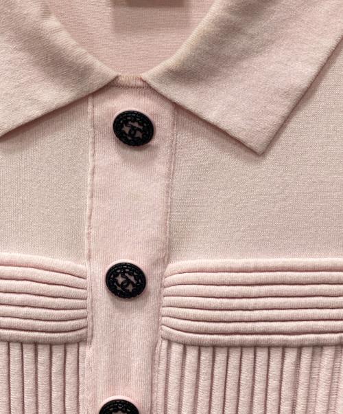 CHANEL（シャネル）CHANEL (シャネル) ココマークリブニットワンピース ピンク サイズ:36の古着・服飾アイテム