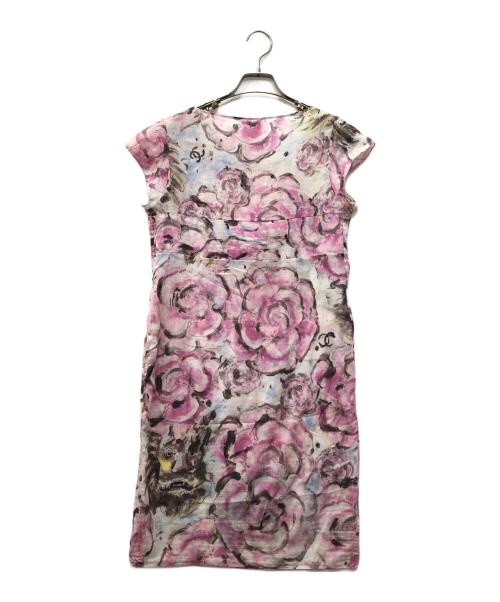 CHANEL（シャネル）CHANEL (シャネル) カメリアプリントワンピース ピンク サイズ:36の古着・服飾アイテム