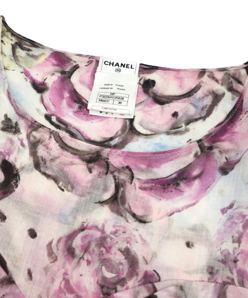 CHANEL（シャネル）CHANEL (シャネル) カメリアプリントワンピース ピンク サイズ:36の古着・服飾アイテム