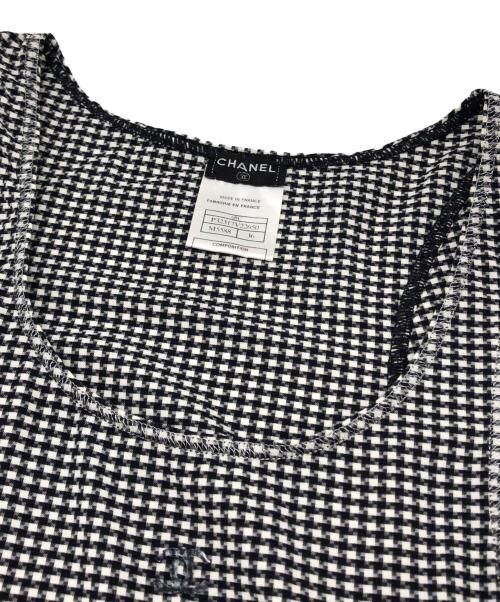 CHANEL（シャネル）CHANEL (シャネル) ハウンドトゥースココマークチュニック グレー サイズ:36の古着・服飾アイテム