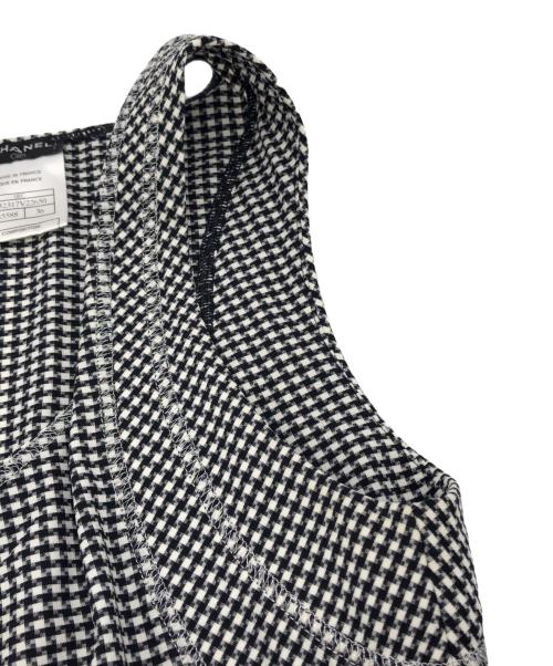 CHANEL（シャネル）CHANEL (シャネル) ハウンドトゥースココマークチュニック グレー サイズ:36の古着・服飾アイテム