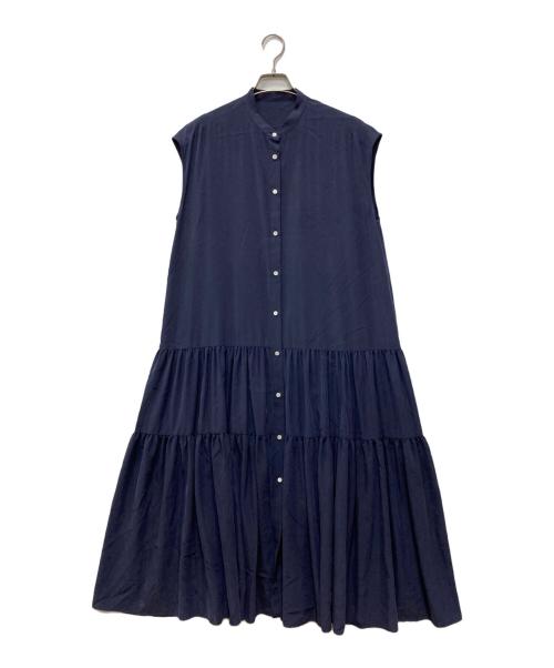 MICA&DEAL（マイカアンドディール）MICA&DEAL (マイカアンドディール) バンドカラーティアードワンピース ネイビー サイズ:FREEの古着・服飾アイテム