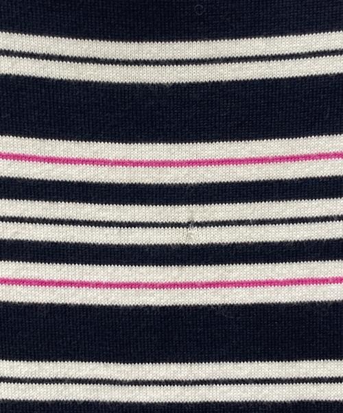 CHANEL（シャネル）CHANEL (シャネル) ココマークボーダーニットワンピース ホワイト×ブラック×ピンク サイズ:38の古着・服飾アイテム