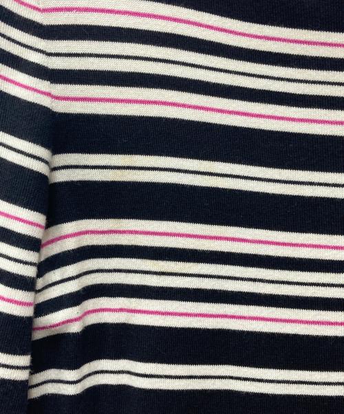 CHANEL（シャネル）CHANEL (シャネル) ココマークボーダーニットワンピース ホワイト×ブラック×ピンク サイズ:38の古着・服飾アイテム