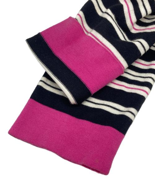 CHANEL（シャネル）CHANEL (シャネル) ココマークボーダーニットワンピース ホワイト×ブラック×ピンク サイズ:38の古着・服飾アイテム