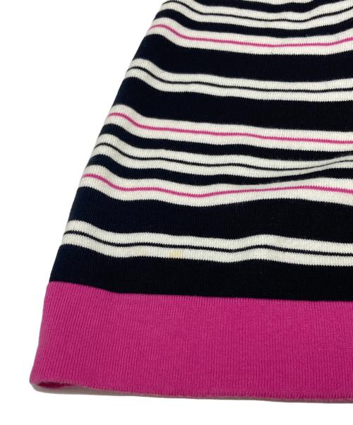 CHANEL（シャネル）CHANEL (シャネル) ココマークボーダーニットワンピース ホワイト×ブラック×ピンク サイズ:38の古着・服飾アイテム