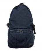 PORTER×air weaveポーター×エアウィーヴ）の古着「デニムライクデイパック」｜ネイビー