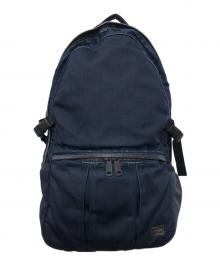 PORTER×air weave（ポーター×エアウィーヴ）の古着「デニムライクデイパック」｜ネイビー