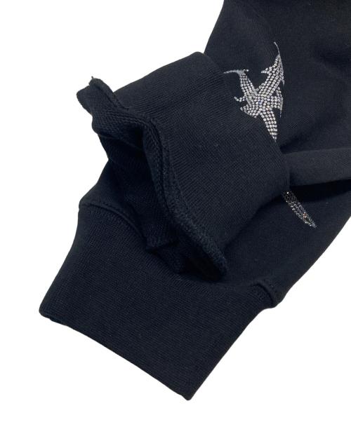 unkown（アンノウン）unkown (アンノウン) SUPPLIER (サプライヤー) ダガークロスラインスストーンジップパーカー ブラック サイズ:L 未使用品の古着・服飾アイテム