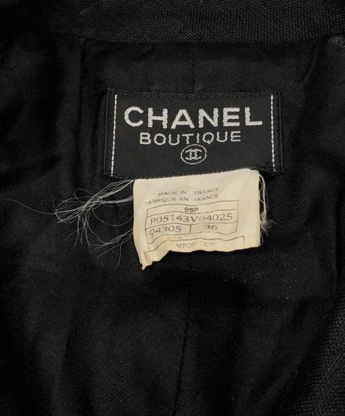 CHANEL（シャネル）CHANEL (シャネル) リネンココマークボタンセットアップ ブラック サイズ:36の古着・服飾アイテム