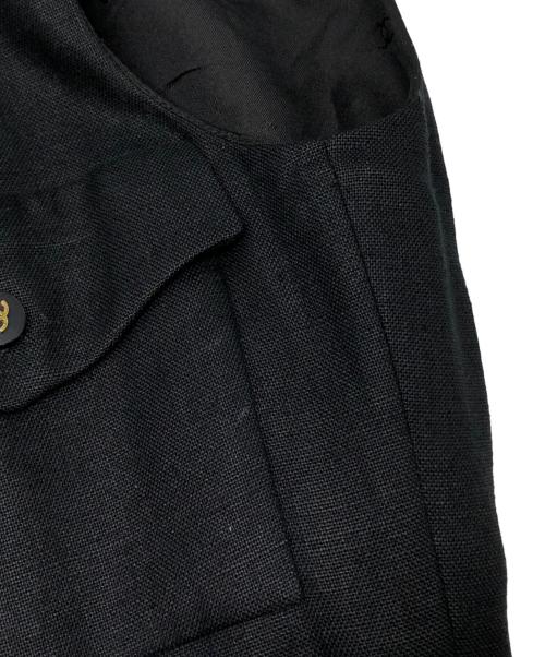 CHANEL（シャネル）CHANEL (シャネル) リネンココマークボタンセットアップ ブラック サイズ:36の古着・服飾アイテム