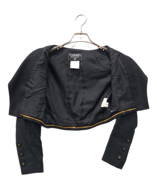 CHANEL（シャネル）CHANEL (シャネル) リネンココマークボタンセットアップ ブラック サイズ:36の古着・服飾アイテム