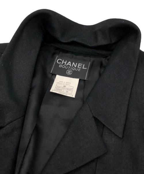 CHANEL（シャネル）CHANEL (シャネル) リネンココマークボタンセットアップ ブラック サイズ:36の古着・服飾アイテム