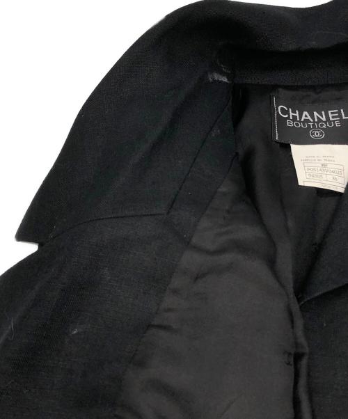CHANEL（シャネル）CHANEL (シャネル) リネンココマークボタンセットアップ ブラック サイズ:36の古着・服飾アイテム