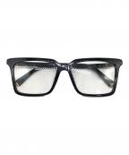 MIU MIUミュウミュウ）の古着「サイドロゴスクエアフレーム眼鏡」｜ブラック