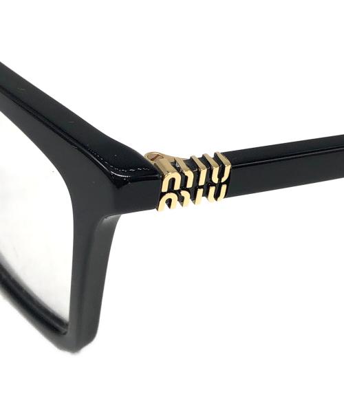 MIU MIU（ミュウミュウ）MIU MIU (ミュウミュウ) サイドロゴスクエアフレーム眼鏡 ブラック サイズ:55□16の古着・服飾アイテム