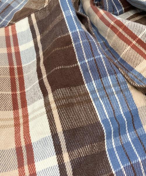 FIVE BROTHER（ファイブブラザー）FIVE BROTHER (ファイブブラザー) チェックネルシャツ ベージュ×グレー サイズ:3XLの古着・服飾アイテム