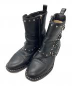 JIMMY CHOOジミーチュウ）の古着「Baxter Leather Ankle Boots」｜ブラック