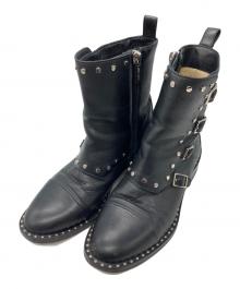 JIMMY CHOO（ジミーチュウ）の古着「Baxter Leather Ankle Boots」｜ブラック