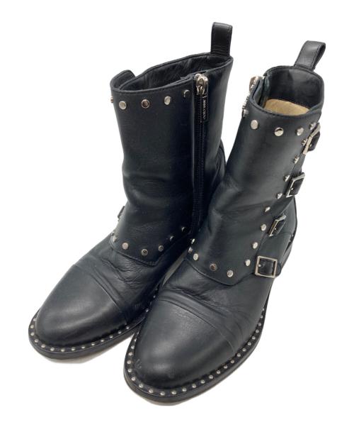 JIMMY CHOO（ジミーチュウ）JIMMY CHOO (ジミーチュウ) Baxter Leather Ankle Boots ブラック サイズ:35 1/2の古着・服飾アイテム