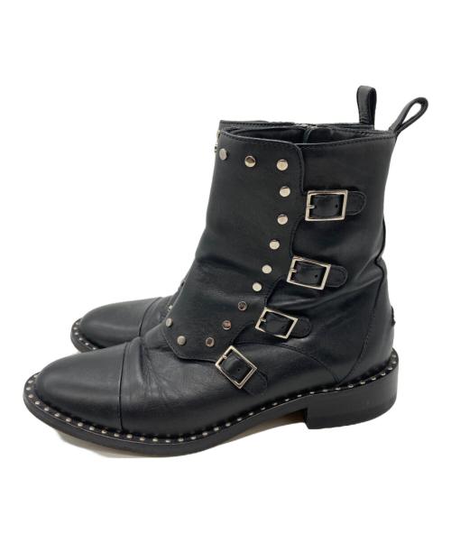 JIMMY CHOO（ジミーチュウ）JIMMY CHOO (ジミーチュウ) Baxter Leather Ankle Boots ブラック サイズ:35 1/2の古着・服飾アイテム