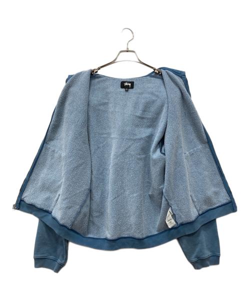 stussy（ステューシー）stussy (ステューシー) ZIP HOODIE FADED GRAPHIC ブルー サイズ:Lの古着・服飾アイテム