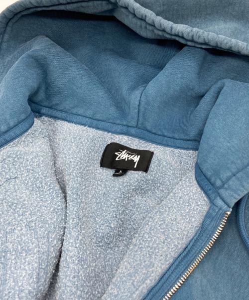 stussy（ステューシー）stussy (ステューシー) ZIP HOODIE FADED GRAPHIC ブルー サイズ:Lの古着・服飾アイテム