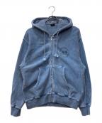 stussyステューシー）の古着「WEAR ZIP HOODIE PIGMENT DYED」｜ブルー
