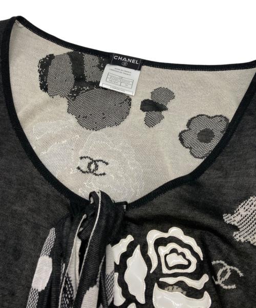 CHANEL（シャネル）CHANEL (シャネル) フラワーフリンジドレス ブラック サイズ:38の古着・服飾アイテム
