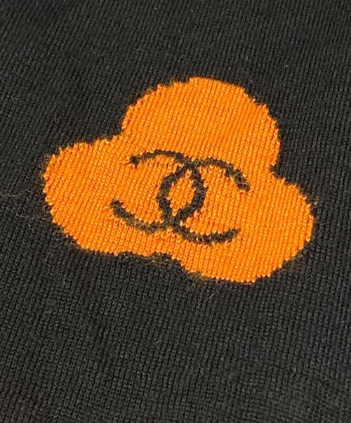 CHANEL（シャネル）CHANEL (シャネル) シルク混クローバー柄ニットセットアップ ブラック サイズ:38の古着・服飾アイテム