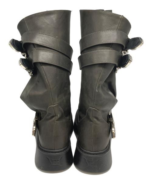 YEEL（ワイイーイーエル）YEEL (ワイイーイーエル) ウェスタンバックルフォールディングブーツ カーキ サイズ:37の古着・服飾アイテム