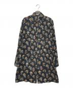 DRISE VAN NOTENドリスヴァンノッテン）の古着「花柄シルクシャツワンピース」｜ネイビー