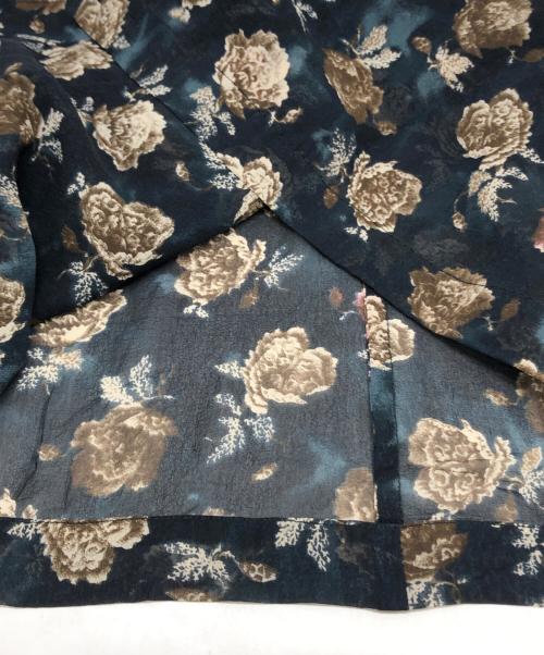 DRISE VAN NOTEN（ドリスヴァンノッテン）DRISE VAN NOTEN (ドリスヴァンノッテン) 花柄シルクシャツワンピース ネイビー サイズ:38の古着・服飾アイテム