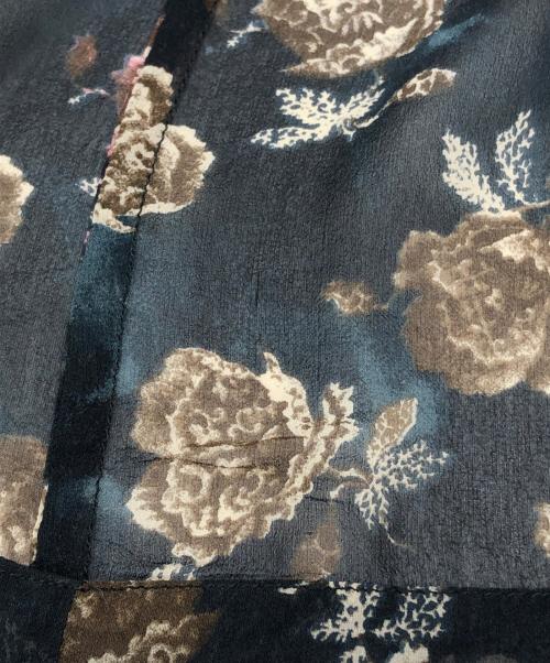 DRISE VAN NOTEN（ドリスヴァンノッテン）DRISE VAN NOTEN (ドリスヴァンノッテン) 花柄シルクシャツワンピース ネイビー サイズ:38の古着・服飾アイテム