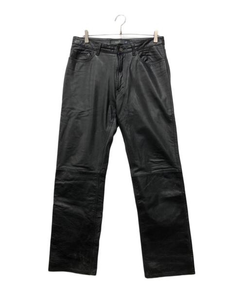 OLD GAP（オールドギャップ）OLD GAP (オールドギャップ) ブーツカットレザーパンツ ブラック サイズ:W33×L32の古着・服飾アイテム