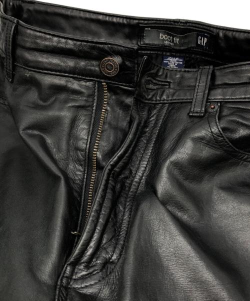 OLD GAP（オールドギャップ）OLD GAP (オールドギャップ) ブーツカットレザーパンツ ブラック サイズ:W33×L32の古着・服飾アイテム