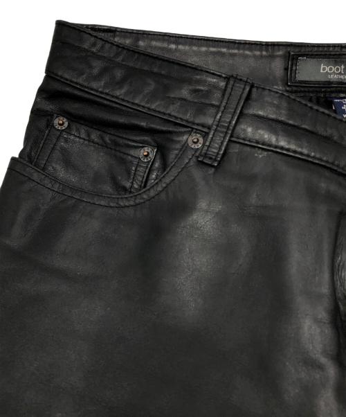 OLD GAP（オールドギャップ）OLD GAP (オールドギャップ) ブーツカットレザーパンツ ブラック サイズ:W33×L32の古着・服飾アイテム