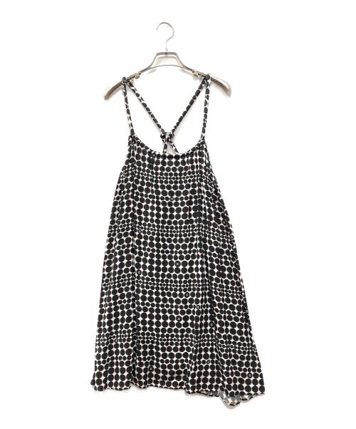 CHANEL（シャネル）CHANEL (シャネル) ココマークキャミソールワンピース ブラック×ホワイト サイズ:36の古着・服飾アイテム