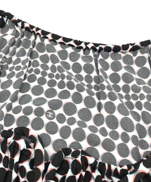 CHANEL（シャネル）CHANEL (シャネル) ココマークキャミソールワンピース ブラック×ホワイト サイズ:36の古着・服飾アイテム